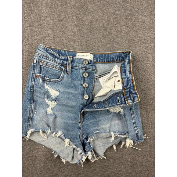 Abercrombie‎ & Fitch Ultra High Rise Denim Shorts Size 26 - Picture 4 of 9